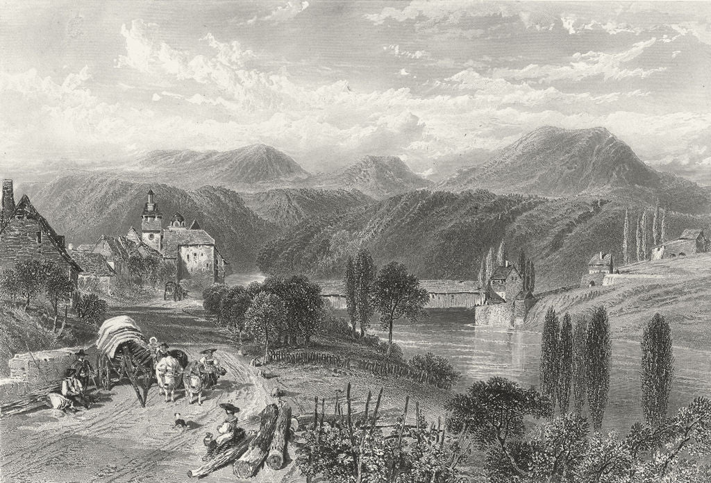 SWITZERLAND. Eglisau. Germany  1875 old antique vintage print picture